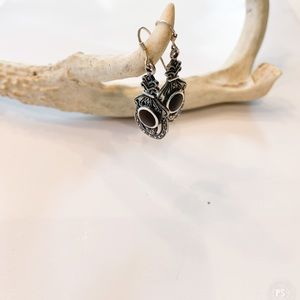 Vintag Sterling onyx Earrings.